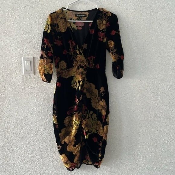 For Love and Lemons Dusty Rose Mini Dress Black Reel Orange Brown Size S… - Picture 2 of 8